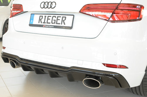 DIFUSOR RIEGER EN NEGRO BRILLO PARA AUDI A3 S-line / S3 2016 - 2020 - FULL GAS