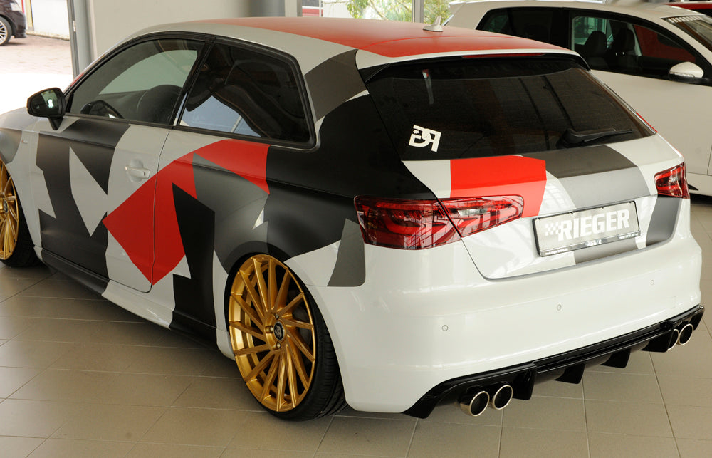 DIFUSOR DEPORTIVO 2 SALIDAS DOBLES RIEGER AUDI A3 8V PREFACELIFT S-LINE - FULL GAS