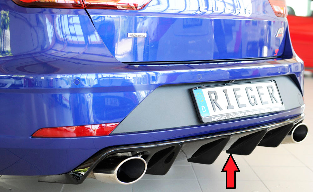DIFUSOR DEPORTIVO 2 SALIDAS RIEGER SEAT LEON 5F ST CUPRA FACELIFT con bola de remolque original - FULL GAS