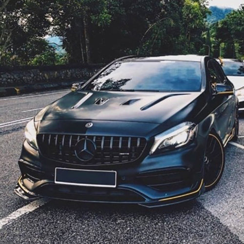 REJILLA PARRILLA CENTRAL PARA MERCEDES CLASE A W176 LOOK GT-R NEGRA - FULL GAS