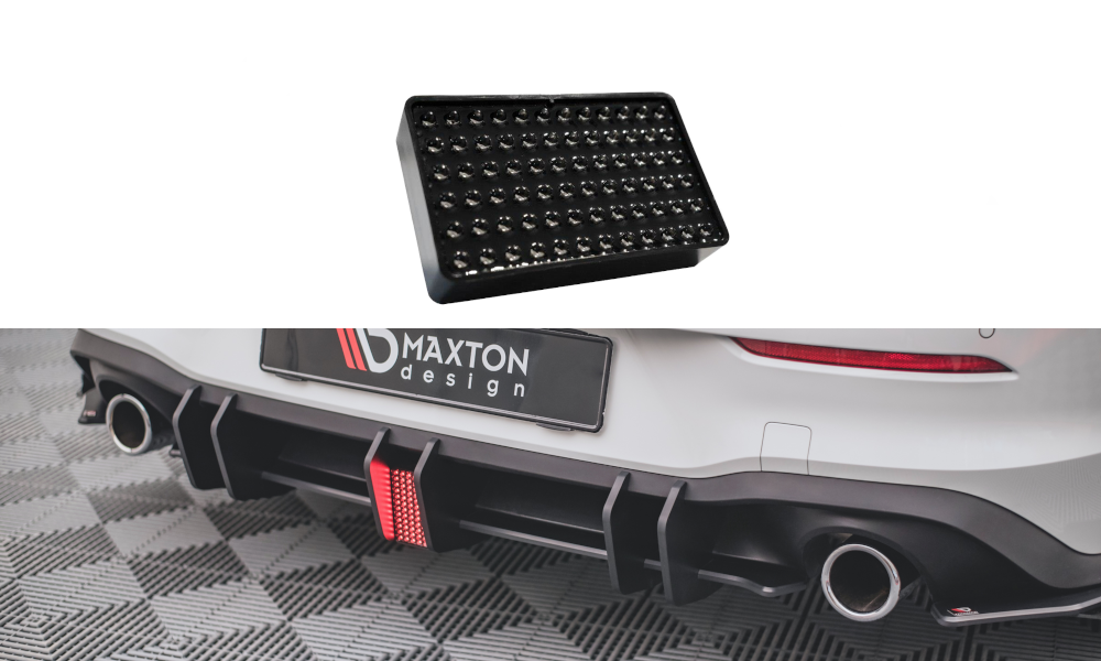 DIFUSOR RACING DURABILITY MAXTON V.2 CON LUZ LED STOP VW GOLF 8 GTI - FULL GAS